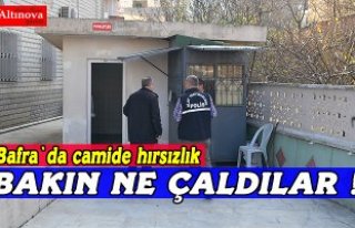 Bafra`da camide hırsızlık