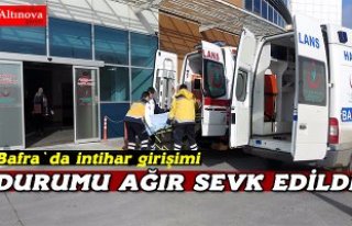 Bafra`da intihar girişimi