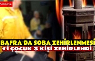 Bafra`da soba zehirlenmesi