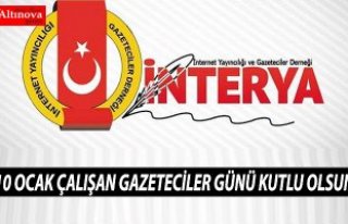 İNTERYA: 10 OCAK ÇALIŞAN GAZETECİLER GÜNÜ KUTLU...