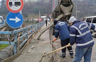 Karabük'te kaldırım çalışması