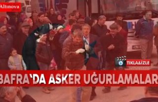 Bafra`da asker uğurlaması