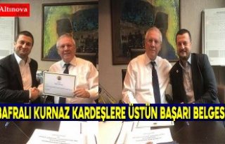 BAFRALI KURNAZ KARDEŞLERE ÜSTÜN BAŞARI BELGESİ