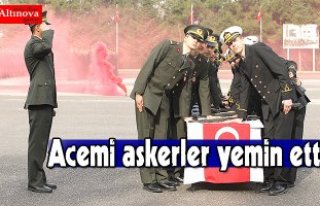 Acemi askerler yemin etti