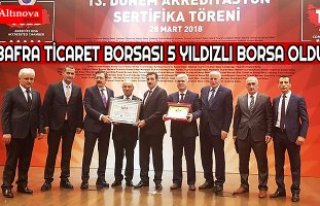 BAFRA TİCARET BORSASI 5 YILDIZLI BORSA OLDU