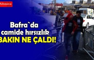 Bafra`da camide hırsızlık