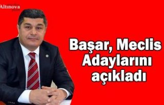 Başar, Meclis Adaylarını açıkladı