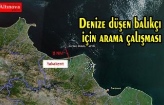 Denize düşen balıkçı için arama çalışması