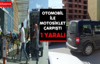 Otomobil ile motosiklet çarpıştı