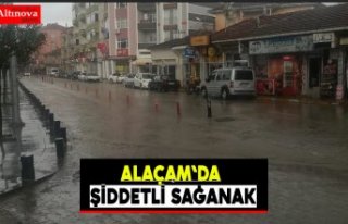 Alaçam`da sağanak yağış etkili oldu