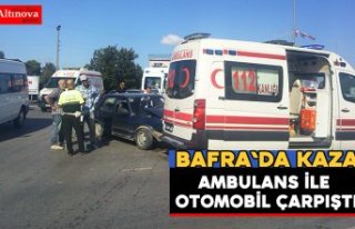 Ambulans ile otomobil çarpıştı