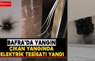 Çıkan yangında elektrik tesisatı yandı