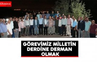 GÖREVİMİZ MİLLETİN DERDİNE DERMAN OLMAK