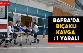 Bafra`da bıçaklı kavga : 1 yaralı