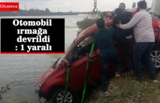 Otomobil ırmağa devrildi: 1 yaralı