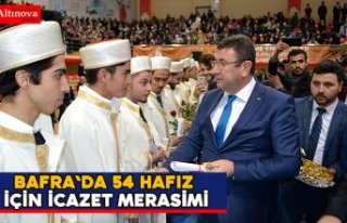 Bafra`da 54 hafız için icazet merasimi