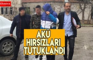 Akü hırsızları tutuklandı