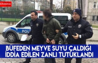 Büfeden meyve suyu çaldığı iddia edilen zanlı...