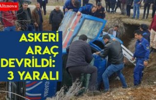 Askeri araç devrildi: 3 yaralı