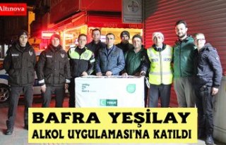 BAFRA YEŞİLAY’DAN ALKOL UYGULAMASI'NA DESTEK