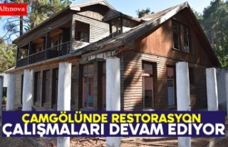 ÇAMGÖLÜNDE RESTORASYON ÇALIŞMALARI DEVAM EDİYOR