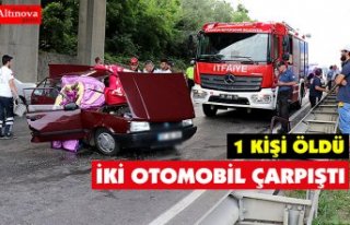 İki otomobil çarpıştı: 1 ölü, 1 yaralı