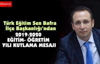 2019-2020 EĞİTİM- ÖĞRETİM YILI KUTLAMA MESAJI