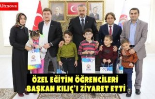 ÖZEL EĞİTİM ÖĞRENCİLERİ BAŞKAN KILIÇ’I...