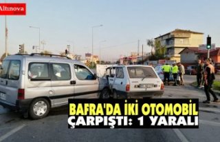 BAFRA'DA İKİ OTOMOBİL ÇARPIŞTI: 1 YARALI