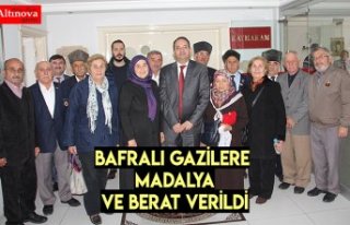 Bafralı gazilere madalya ve berat verildi