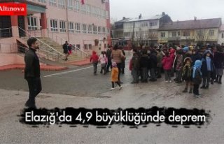 Elazığ'da 4,9 büyüklüğünde deprem