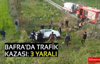 BAFRA'DA TRAFİK KAZASI:3 YARALI