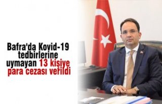 Bafra'da Kovid-19 tedbirlerine uymayan 13 kişiye...