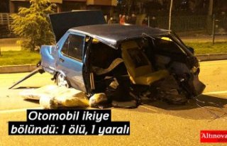 Otomobil ikiye bölündü: 1 ölü, 1 yaralı