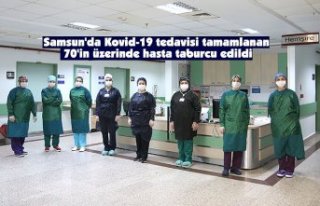 Samsun'da Kovid-19 tedavisi tamamlanan 70'in...