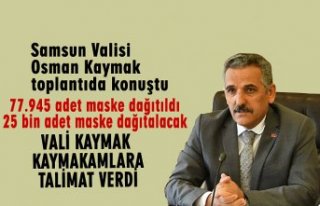 Samsun Valisi Osman Kaymak toplantıda konuştu