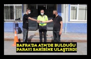 BAFRA'DA ATM'DE BULDUĞU PARAYI SAHİBİNE...