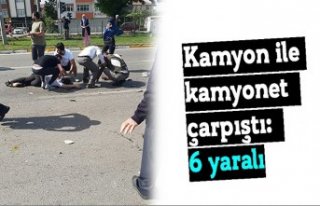 Kamyon ile kamyonet çarpıştı: 6 yaralı