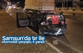 Samsun'da tır ile otomobil çarpıştı: 4 yaralı