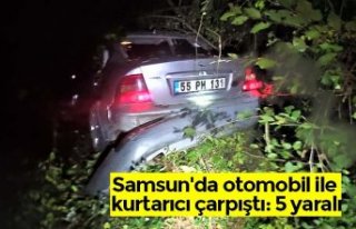 Samsun'da otomobil ile kurtarıcı çarpıştı:...