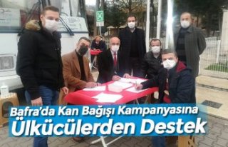 Bafra’da Kan Bağışı Kampanyasına Ülkücülerden...