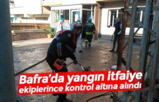 Bafra’da yangın itfaiye ekiplerince kontrol altına...