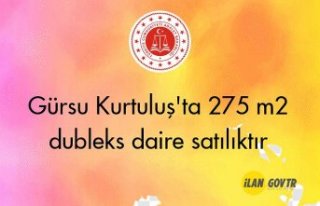 Gürsu Kurtuluş'ta 275 m² dubleks daire icradan...