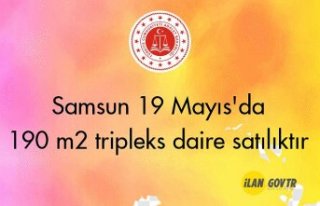 Samsun 19 Mayıs'da 190 m² tripleks daire icradan...