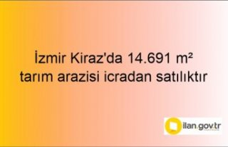 İzmir Kiraz'da 14.691 m² tarım arazisi icradan...