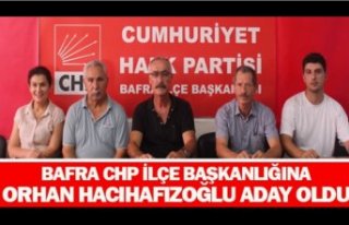 Bafra CHP ilçe Başkanlığına Orhan Hacıhafızoğlu...