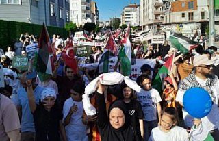 Samsun'da Filistin'e destek için yürüyüş...