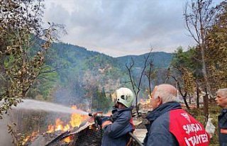 Artvin'in Şavşat ilçesindeki yangında 3 ev...