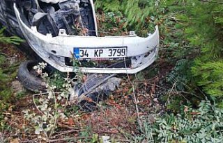 Kastamonu'da devrilen otomobildeki 2 kişi yaralandı