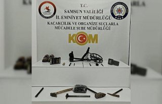 Samsun'da kaçak kazı yapan 2 şüpheli yakalandı